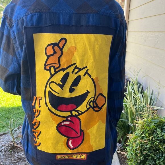 Other - Pac Man  Upcucled Flannel Shirt unisex XL X-large